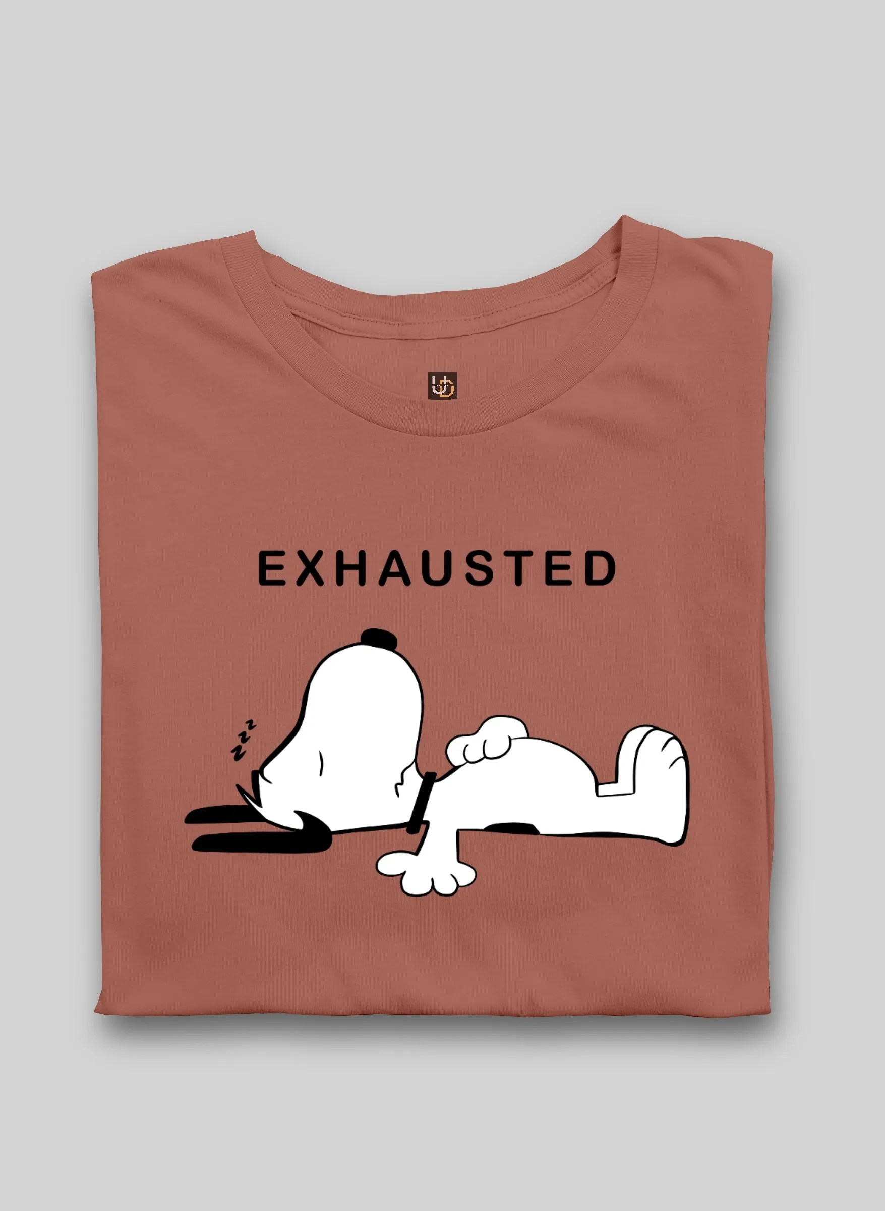 Exhausted Peach Half Sleeve T-Shirt