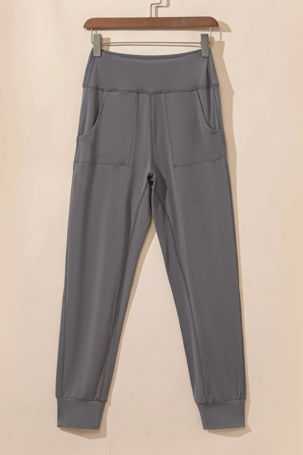 Exposed Seam High Waist Pocketed Joggers
