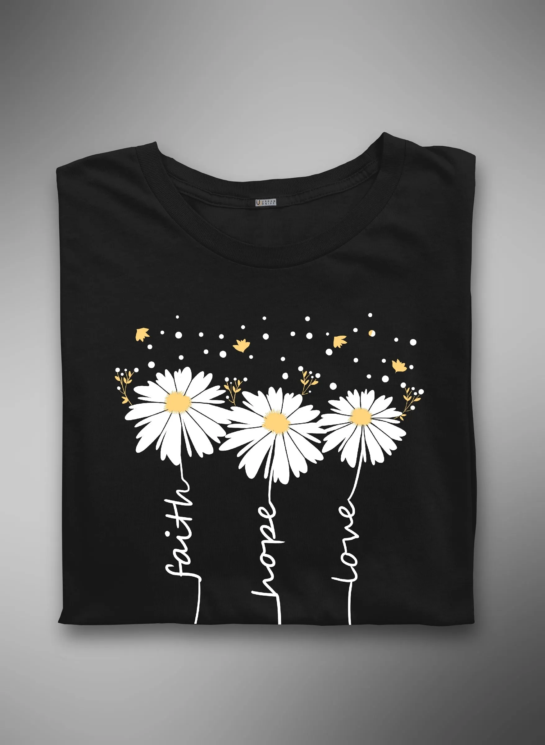 Faith, Hope, Love Black Half Sleeve T-Shirt