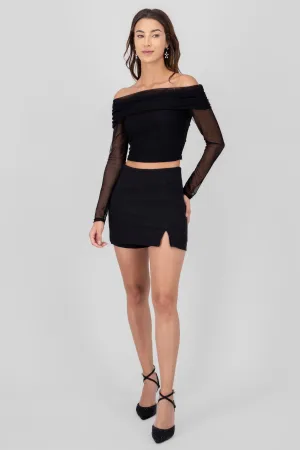 Falda short con abertura