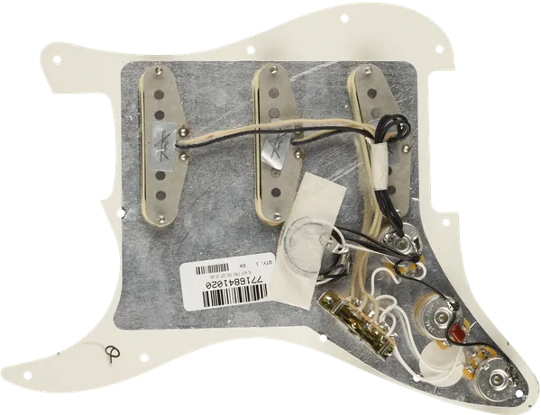 Fender Pre-Wired Strat Pickguard, Custom Shop Custom '69 SSS, Parchment 11 Hole PG