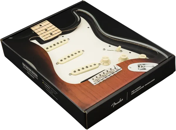 Fender Pre-Wired Strat Pickguard, Custom Shop Custom '69 SSS, Parchment 11 Hole PG