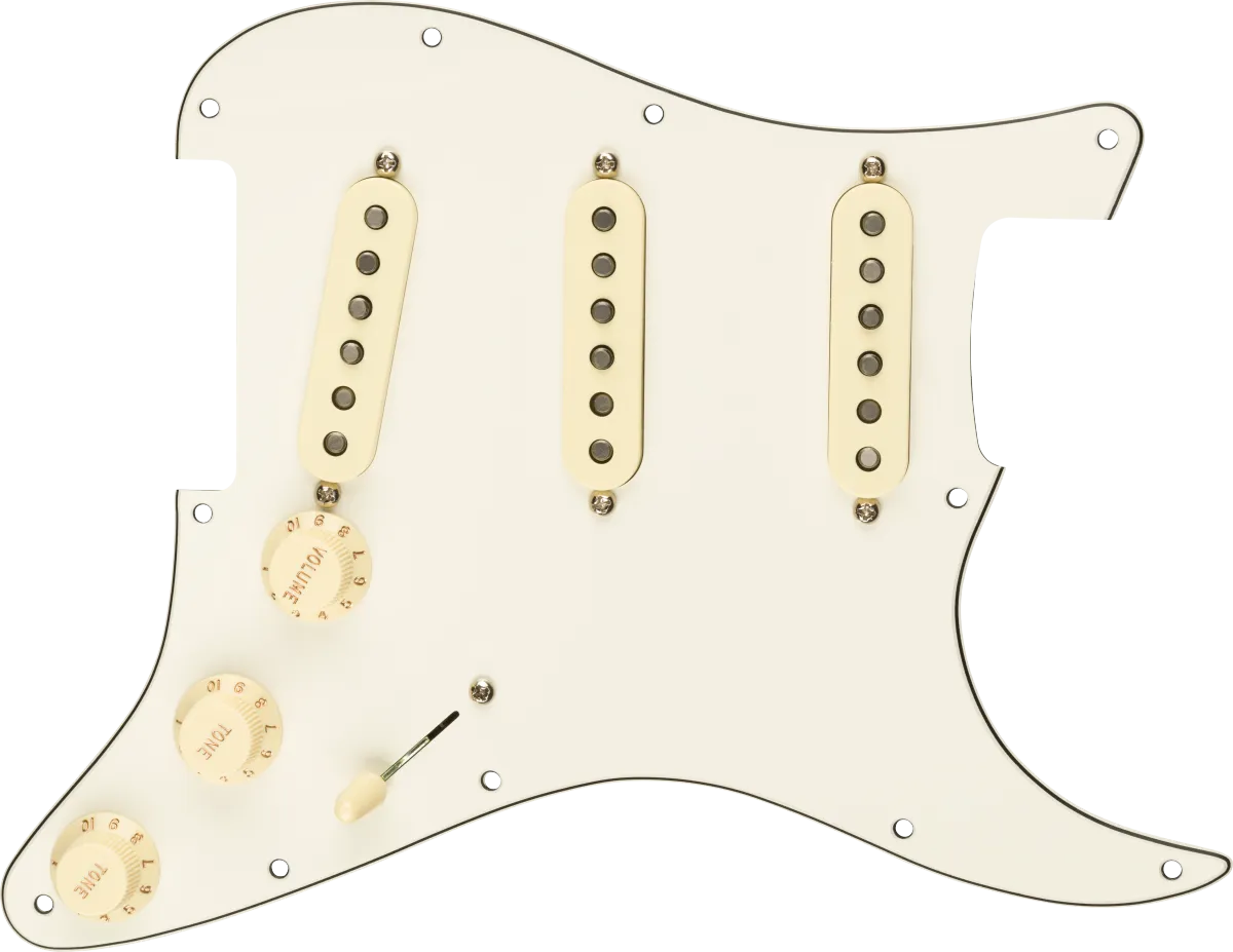 Fender Pre-Wired Strat Pickguard, Original '57/'62 SSS, Parchment 11 Hole PG