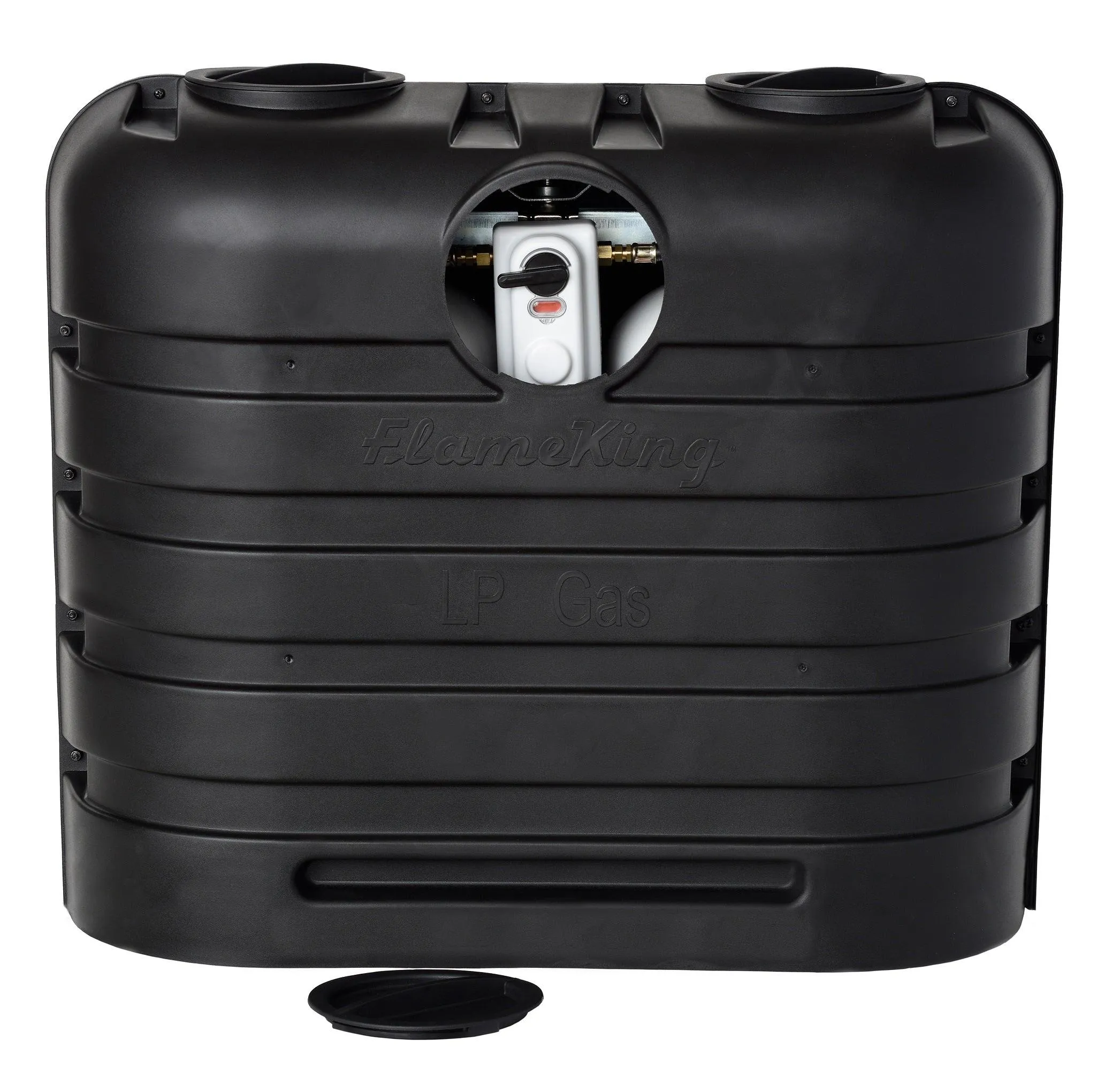 Flame King Dual 30LB LP Propane Tank Light Plastic Heavy Duty Cover RV Trailer Black