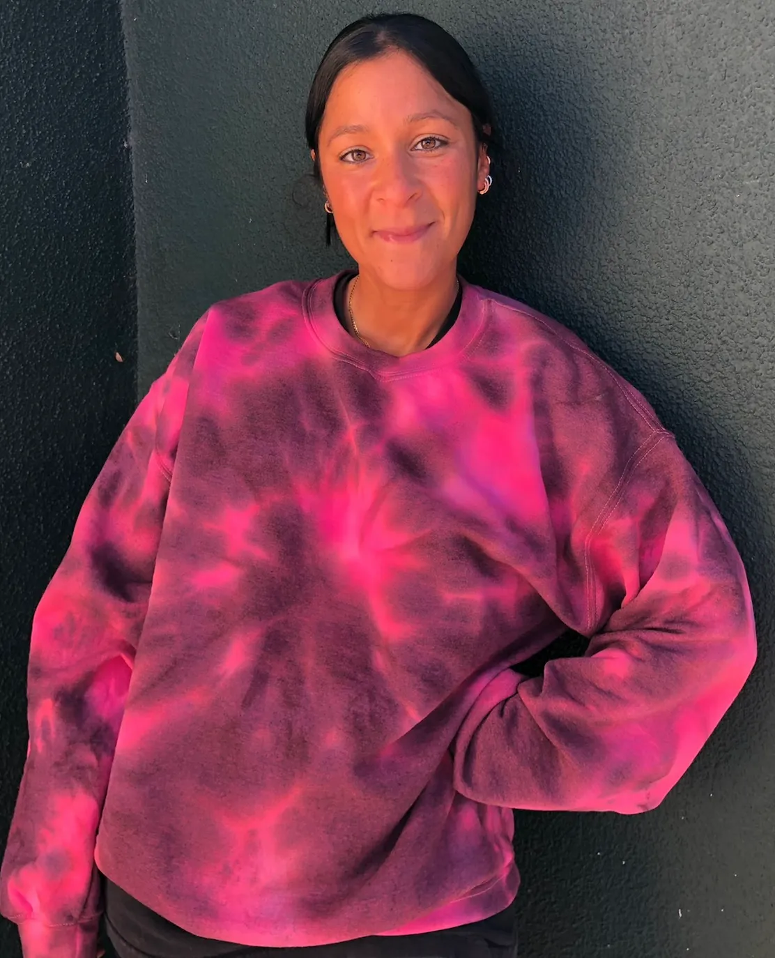 Fluorescent Neon Pink Tie Dye Crewneck