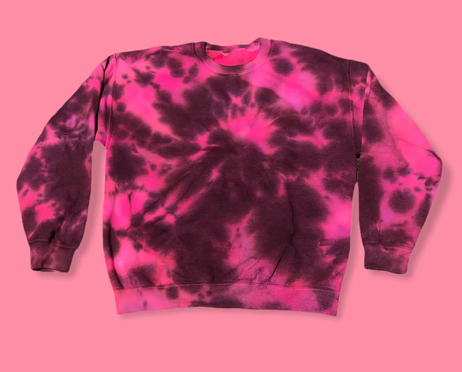 Fluorescent Neon Pink Tie Dye Crewneck