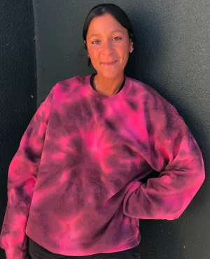 Fluorescent Neon Pink Tie Dye Crewneck