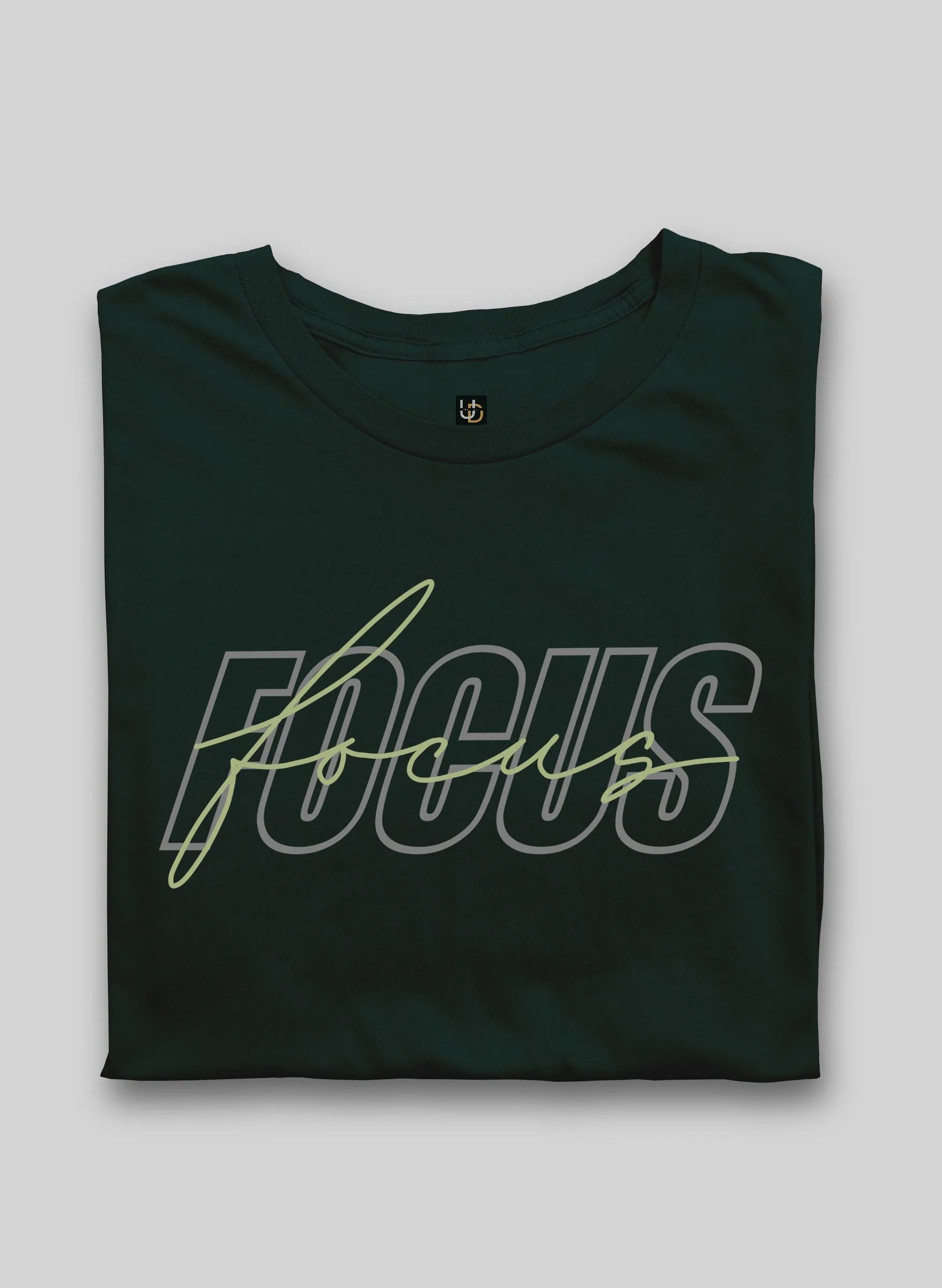 Focus Bottle Green Half Sleeve T-Shirt