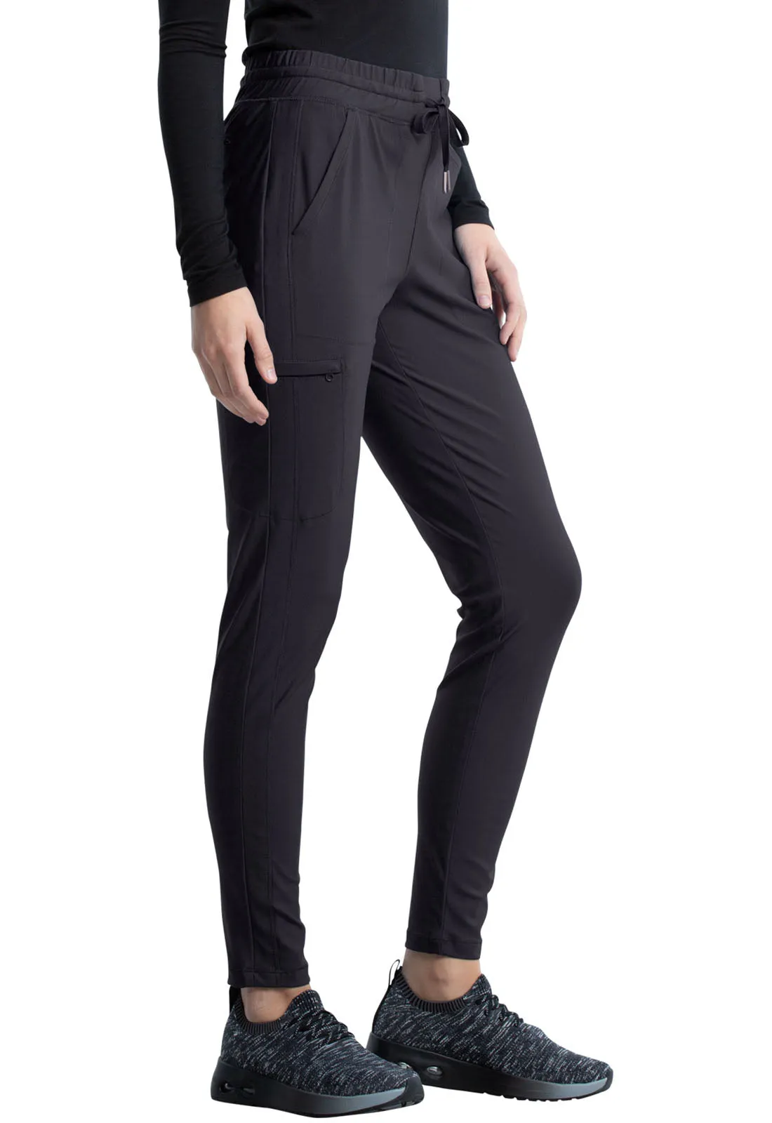 Form CK095 Mid Rise Tapered Leg Drawstring Pants Pewter
