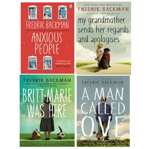 Fredrik Backman 4 Books Collection Set (Anxious People, Britt Marie, Man Called, My Grandmother)