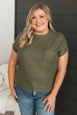 From The Beginning Knit Top- Olive