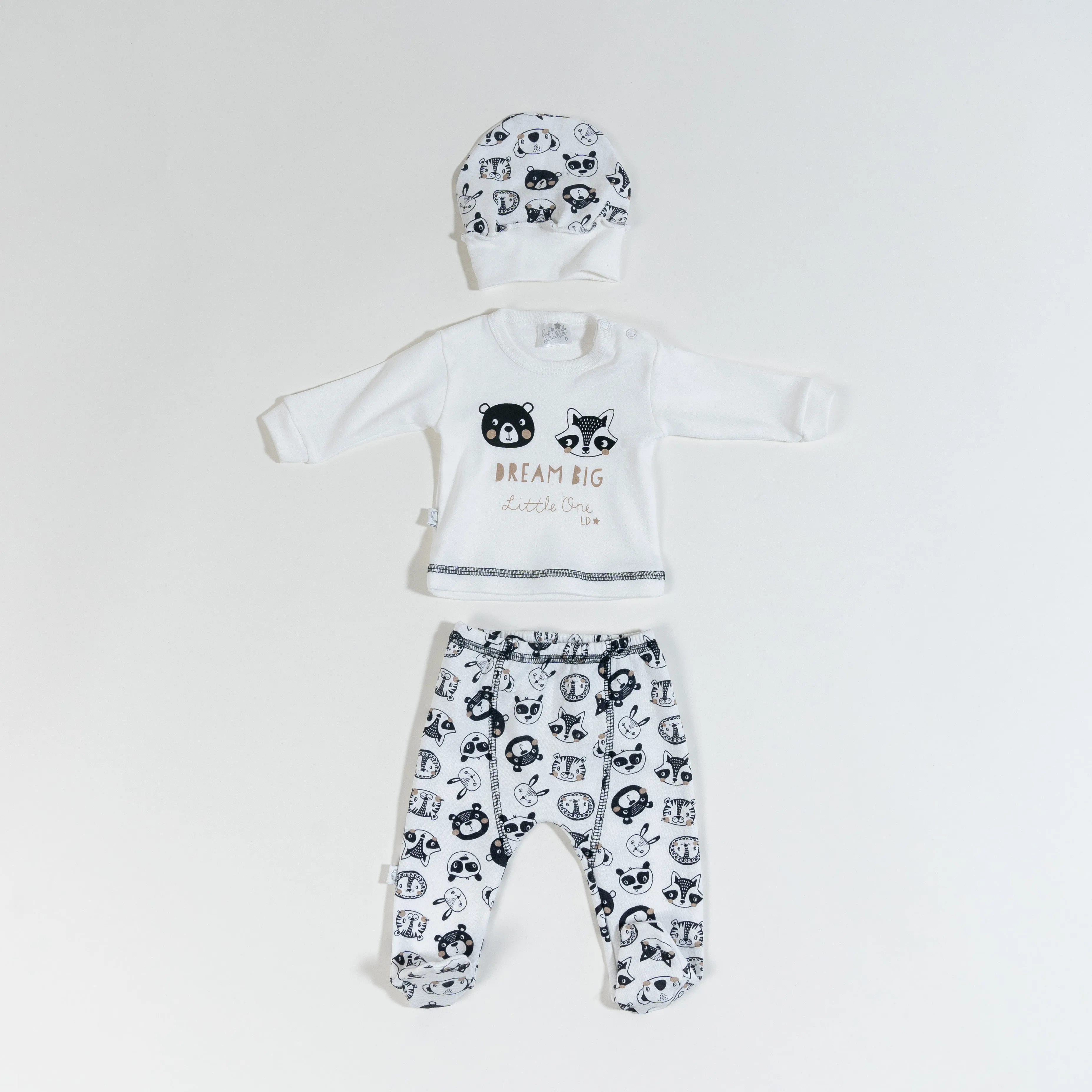 Funny fox & bear 3-piece set