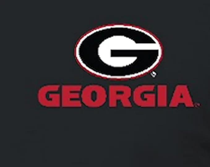 Georgia Men's Tall Dawgs Mascot 2-Sided Black Short Sleeve T Shirt