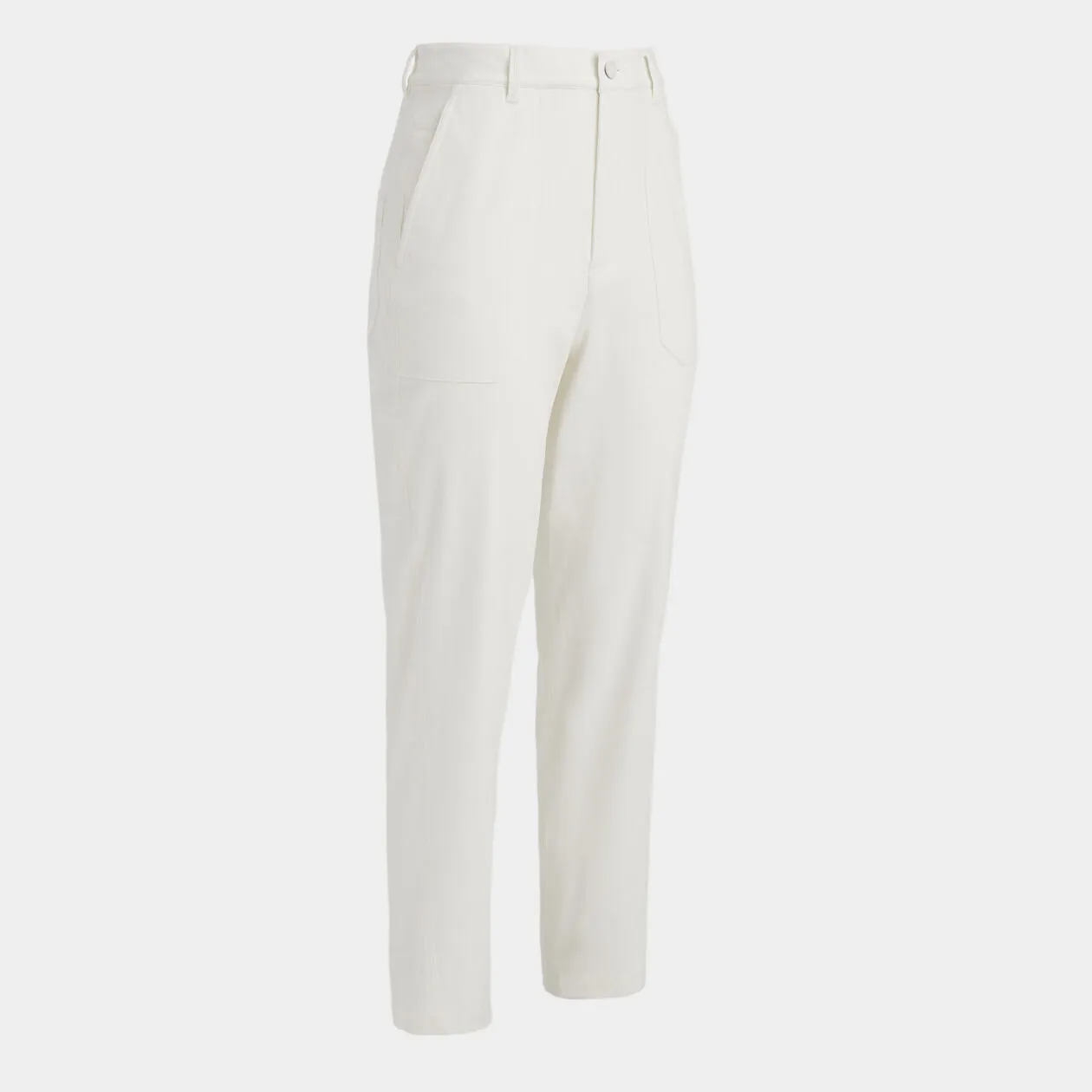 G/Fore Italian Cotton Twill High Raise Straight Tapered Womens Pants - Snow