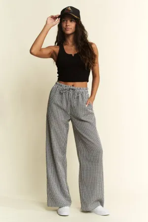 Gingham Boxer Pants - Black