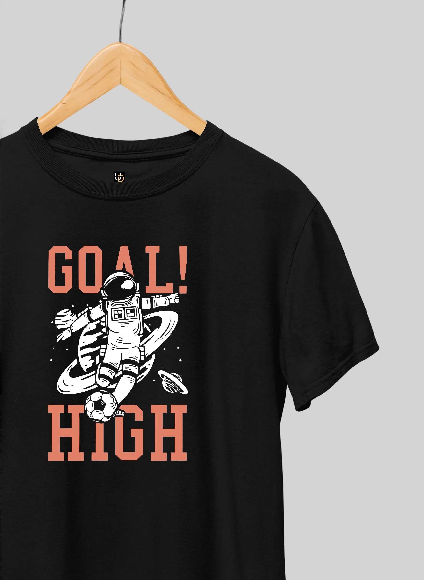 Goal High Black Half Sleeve T-Shirt