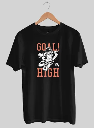 Goal High Black Half Sleeve T-Shirt