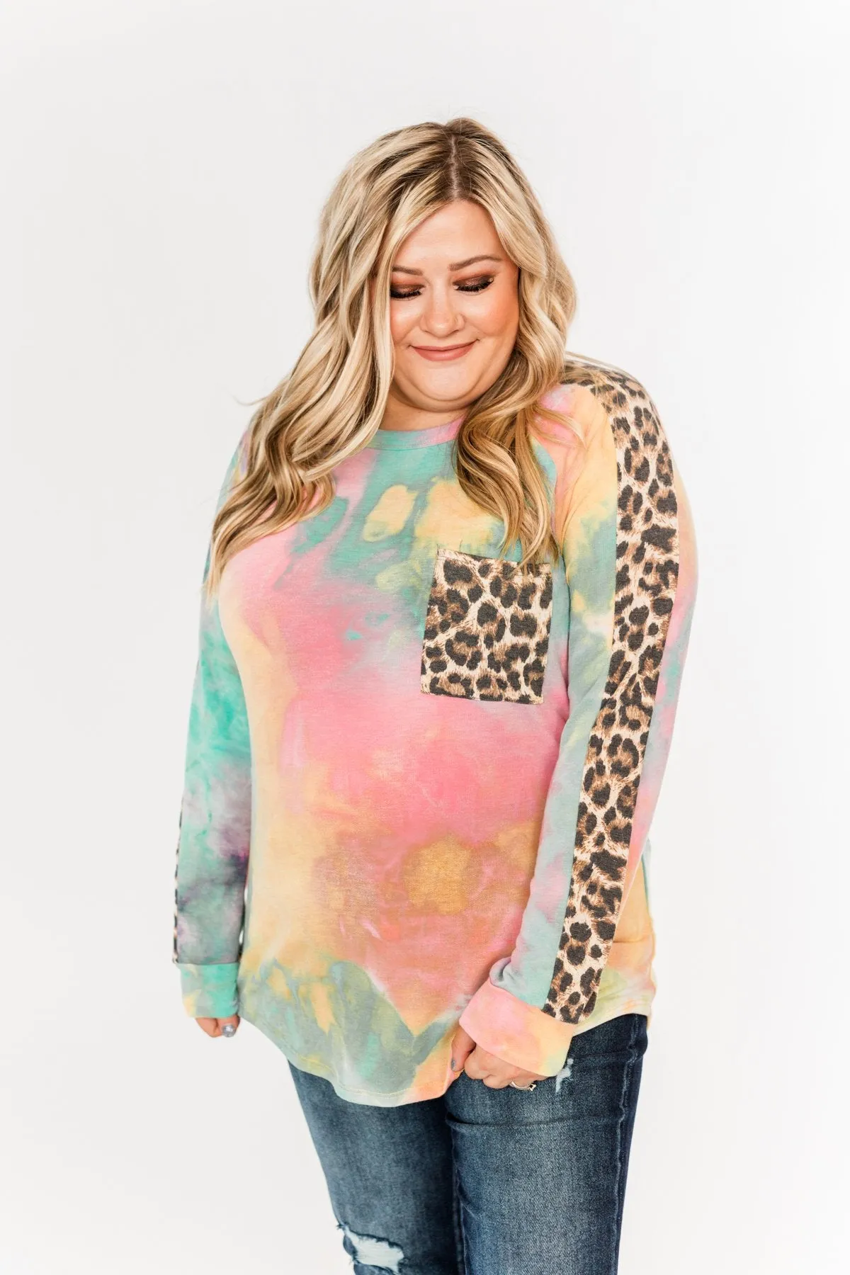 Good Times Ahead Long Sleeve Top- Multi & Leopard