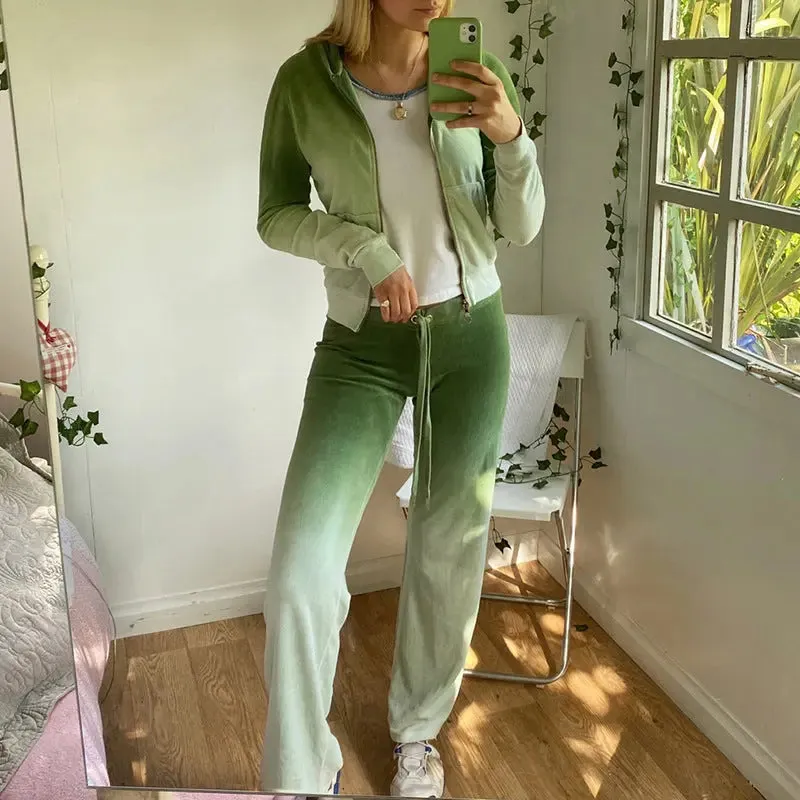 Gradient Sporty Chic Set Women's Fashion