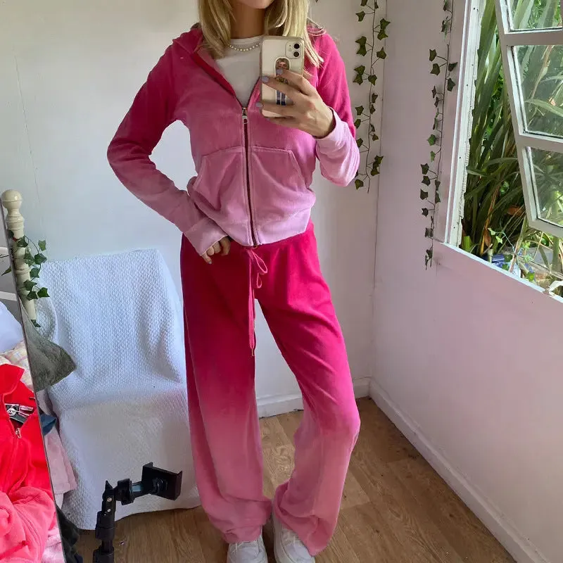 Gradient Sporty Chic Set Women's Fashion