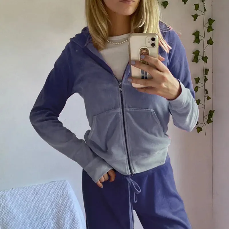 Gradient Sporty Chic Set Women's Fashion