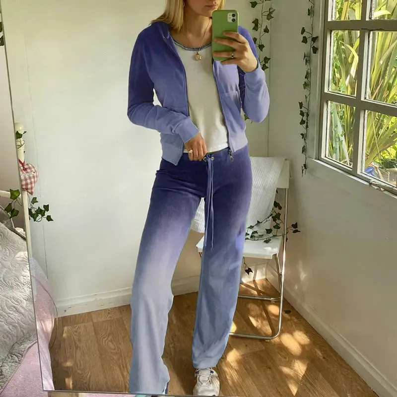 Gradient Sporty Chic Set Women's Fashion