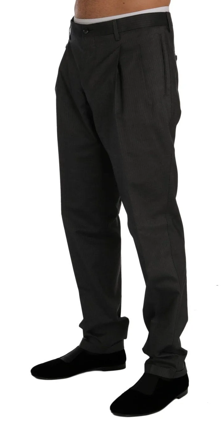 Gray Striped Dress Formal Pants