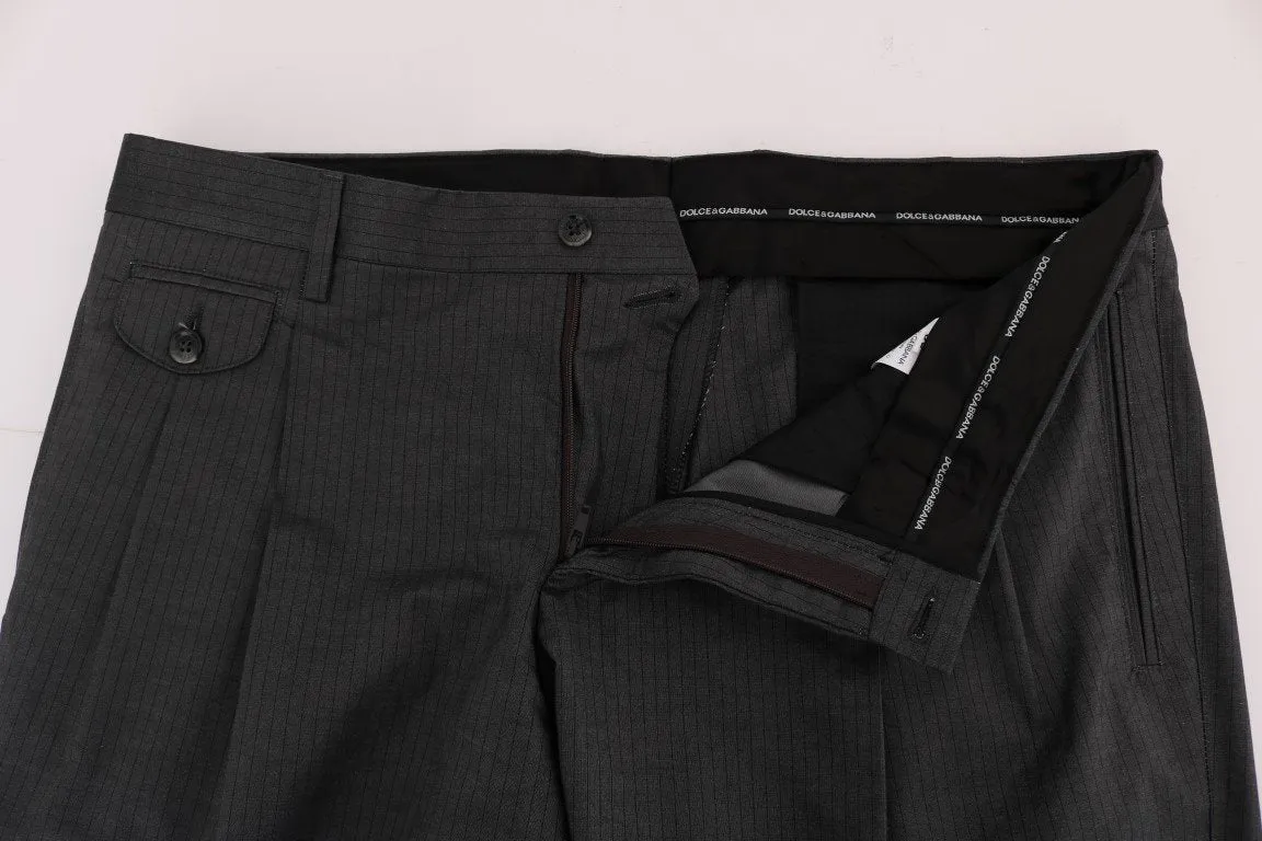 Gray Striped Dress Formal Pants