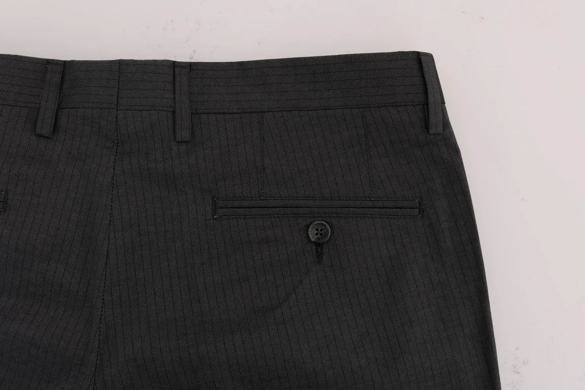 Gray Striped Dress Formal Pants