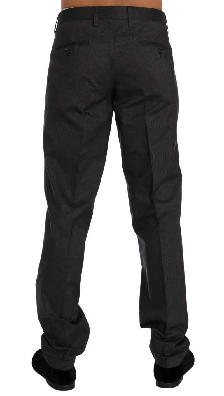 Gray Striped Dress Formal Pants