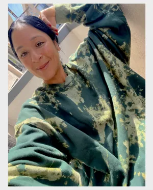Green Machine Bleach Tie Dye Crewneck
