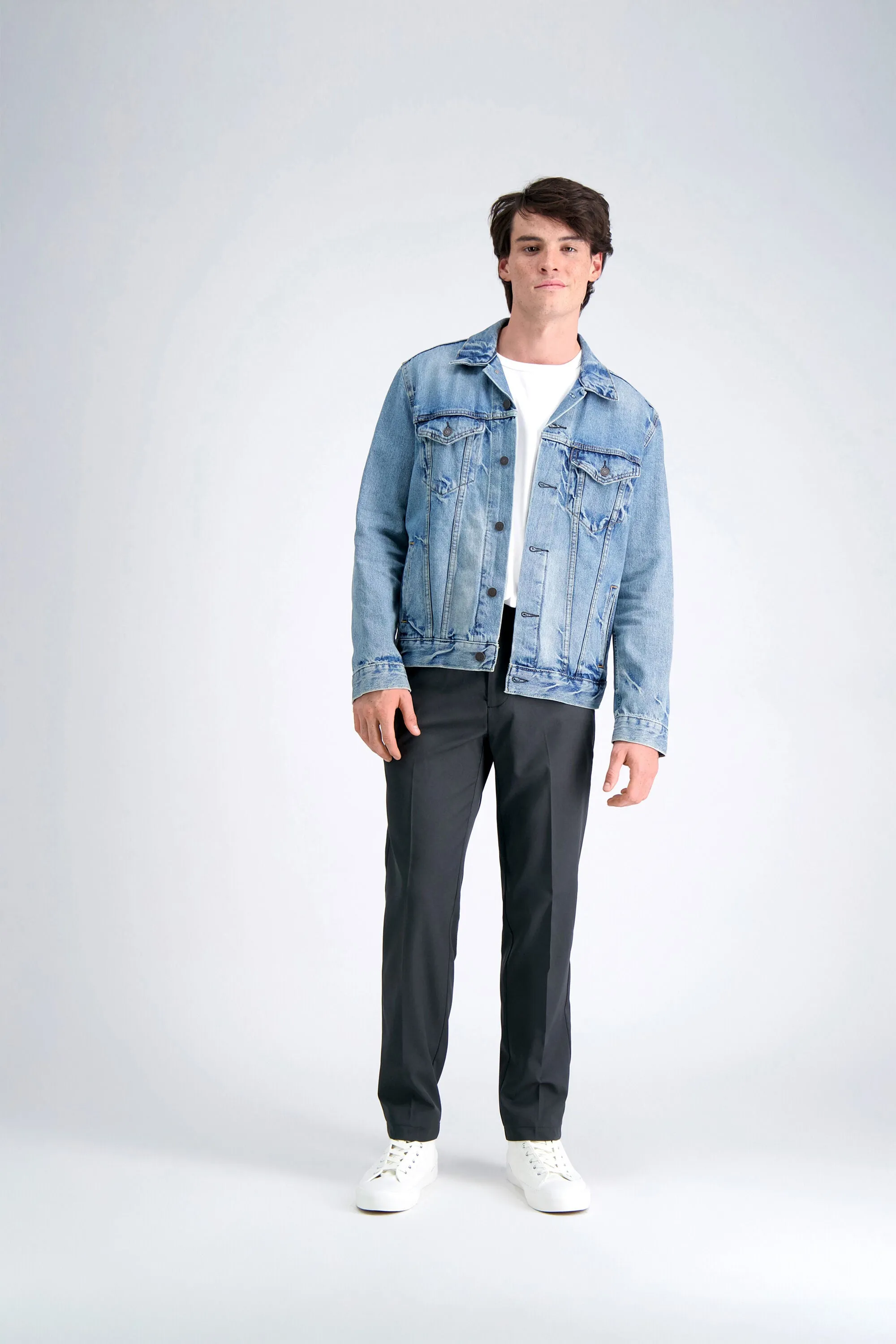 Haggar Grey Straight Dress Pant