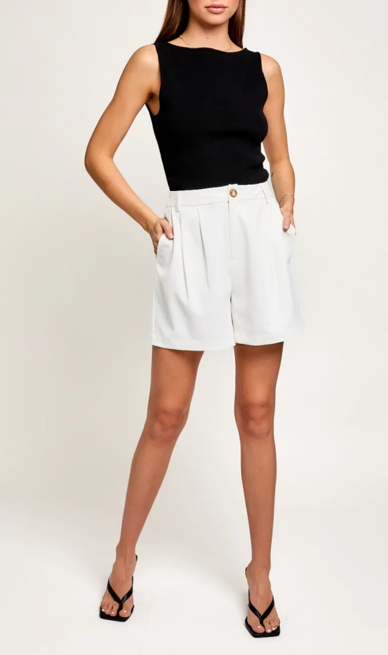 High Waist Pleated Shorts