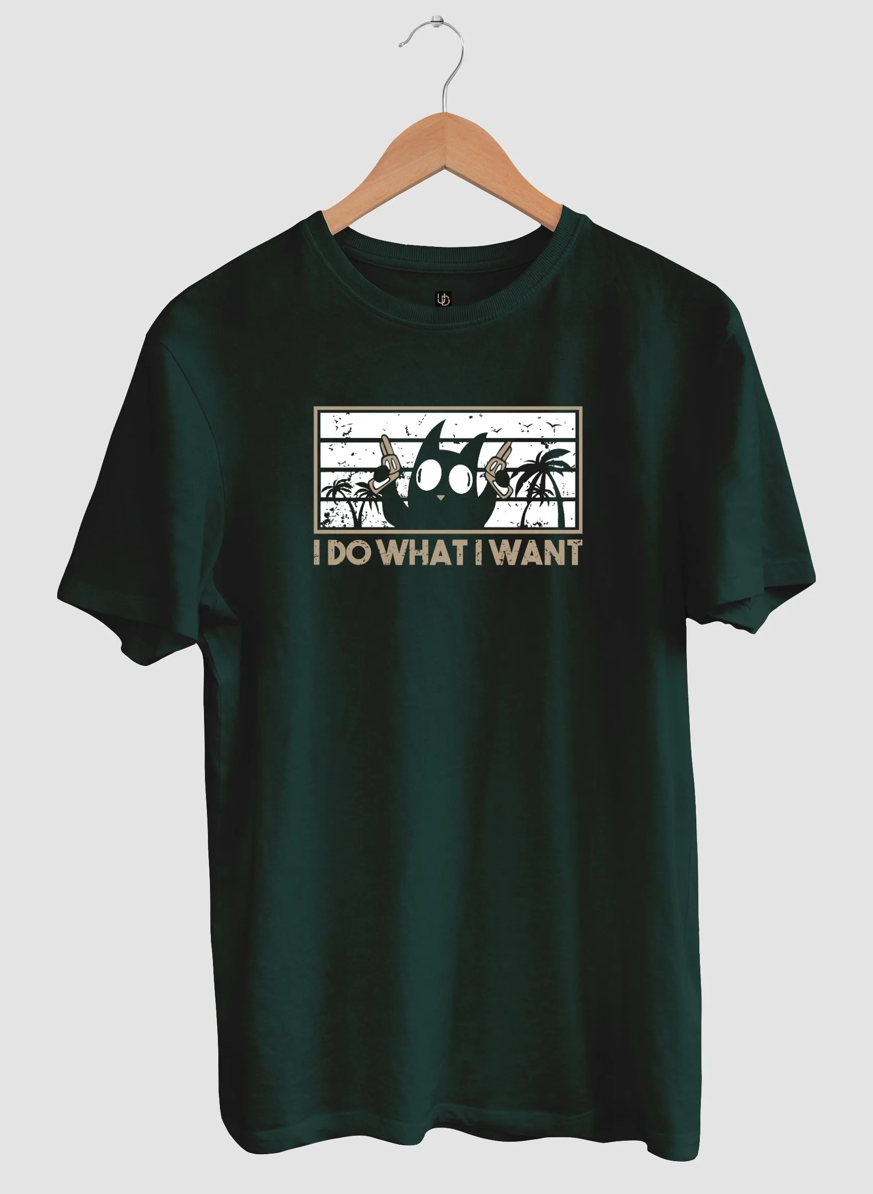 I do what I want Bottle Green  Half Sleeve T-Shirt