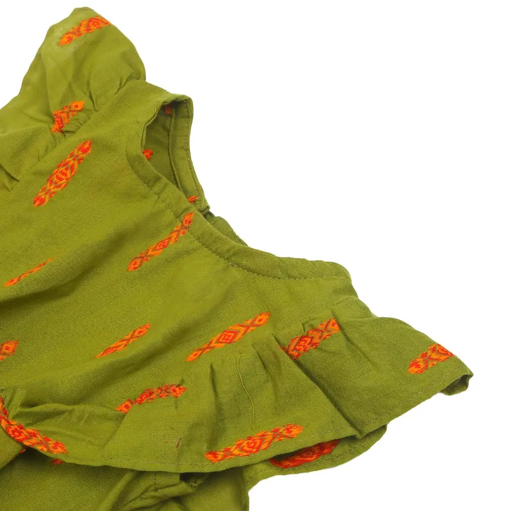 Infant Girls Casual Top Olive Girl - Green | Bachaa Party Baby Clothes Girls Tops & T-Shirts