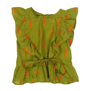 Infant Girls Casual Top Olive Girl - Green | Bachaa Party Baby Clothes Girls Tops & T-Shirts