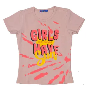Infants Just Wanna Fun T-Shirt For Girls - Pink | Bachaa Party Baby Clothes Girls Tops & T-Shirts