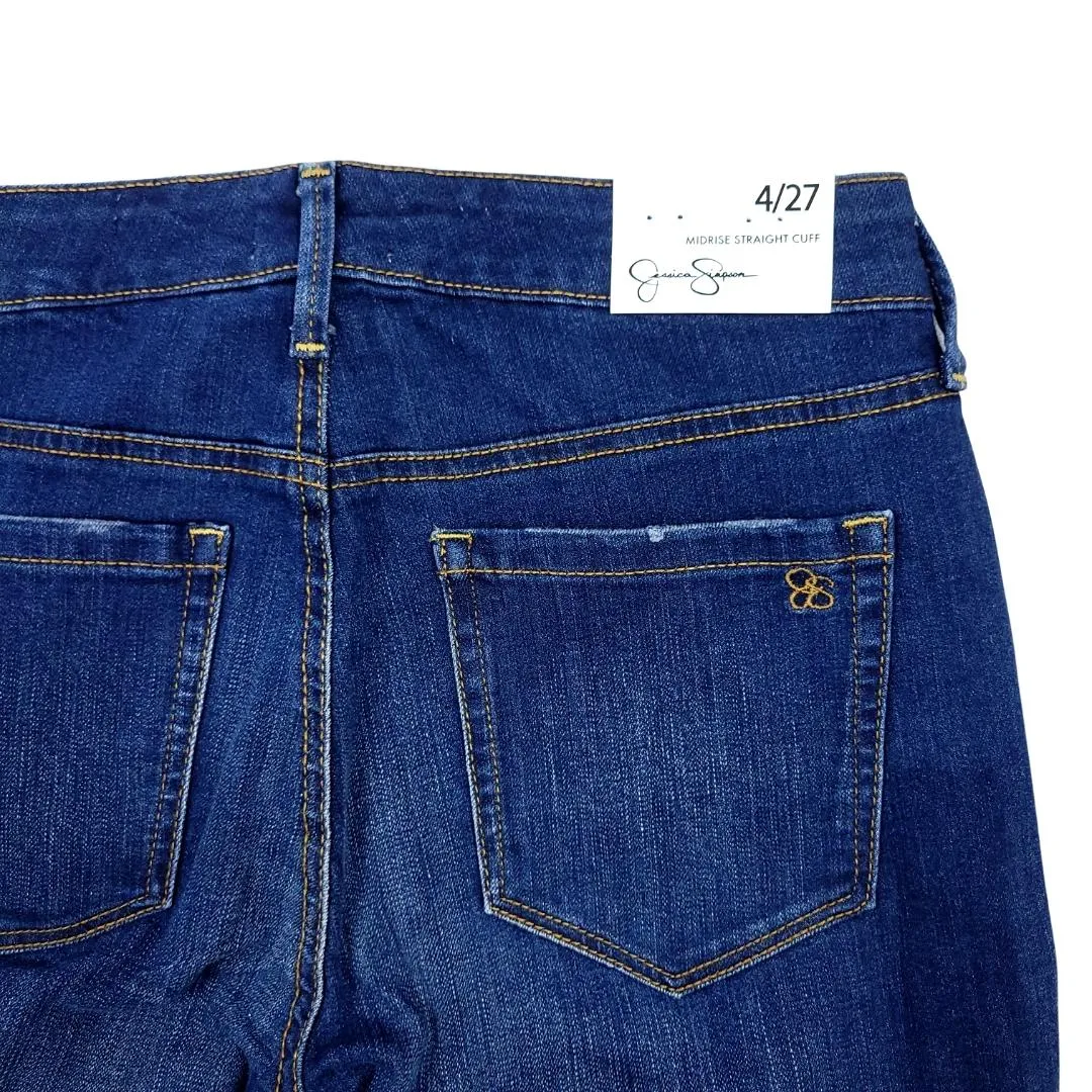 JESSICA SIMPSON MID RISE STRAIGHT CUFF WOMEN'S JEANS