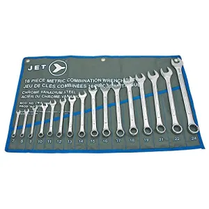 Jet 16-Piece Metric Raised Panel Combination Wrench Set, 700173