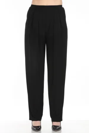 Joseph Ribkoff Black Pleated Pull On Tapered Pants 243219