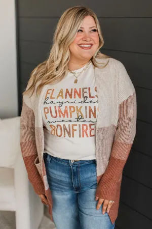 Just For Once Open Front Cardigan- Copper