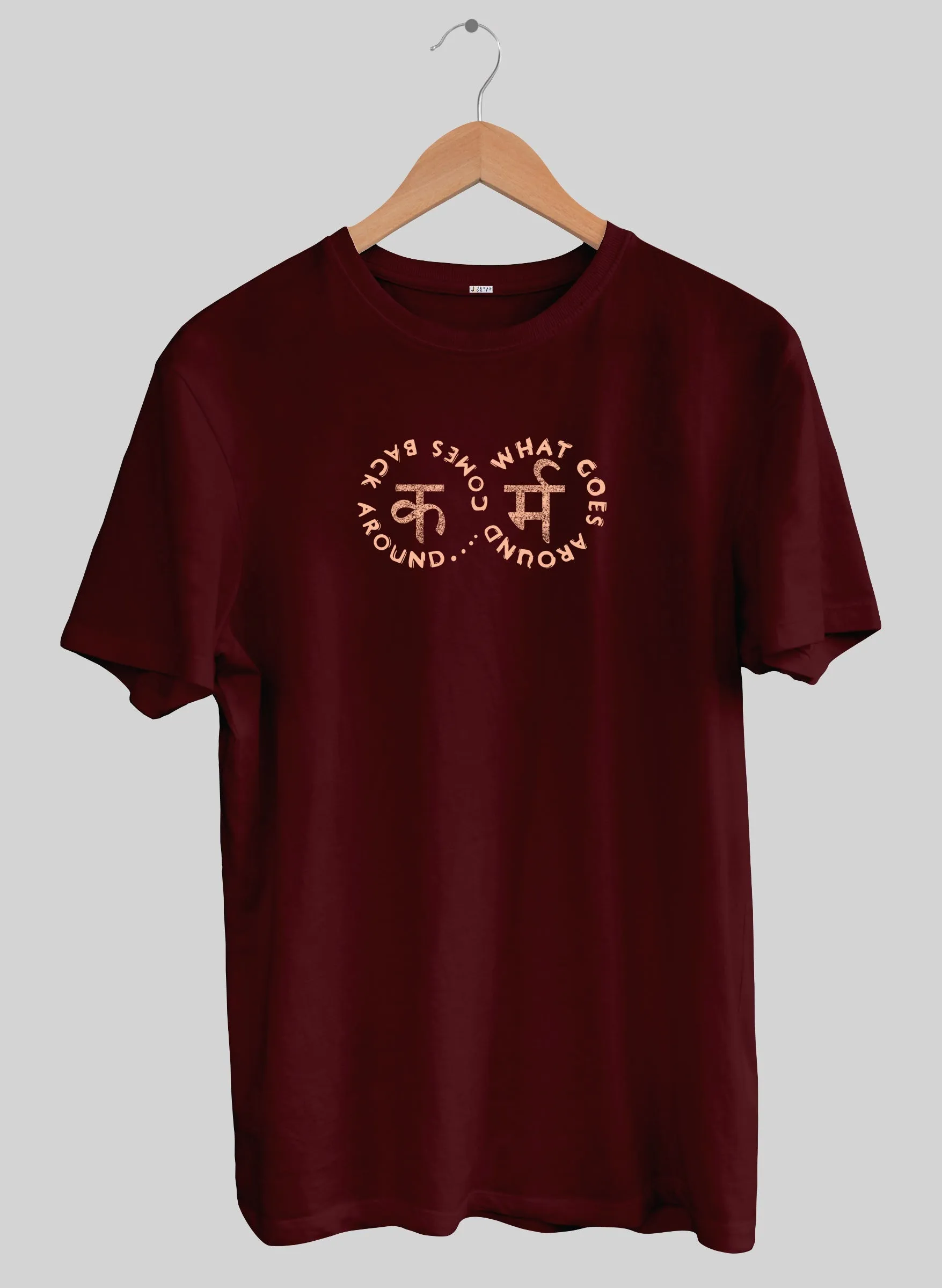 Karm Maroon Half Sleeve T-Shirt