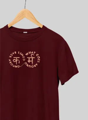 Karm Maroon Half Sleeve T-Shirt