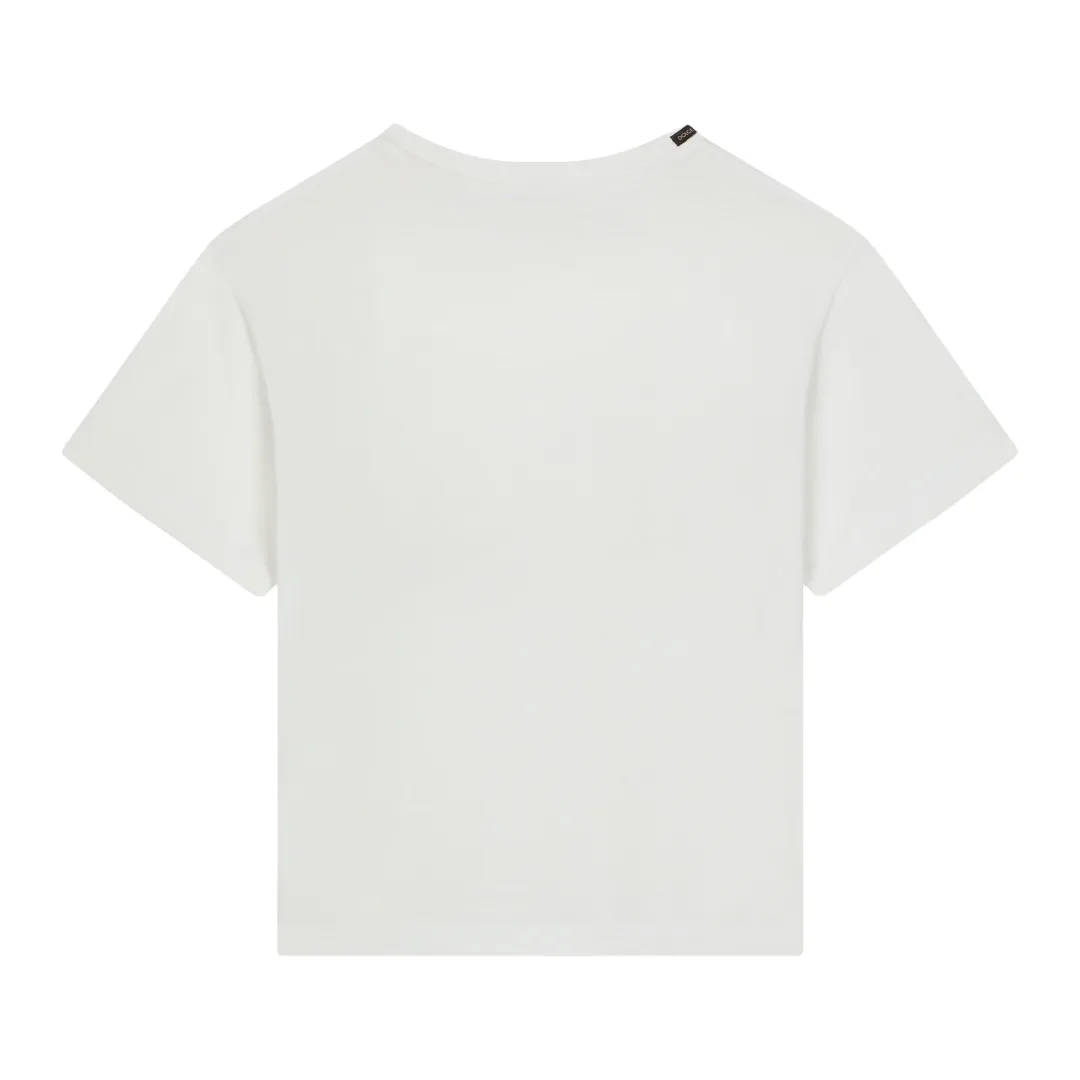 KIDS JERSEY T-SHIRT WITH DG PALERMO LOGO WHITE