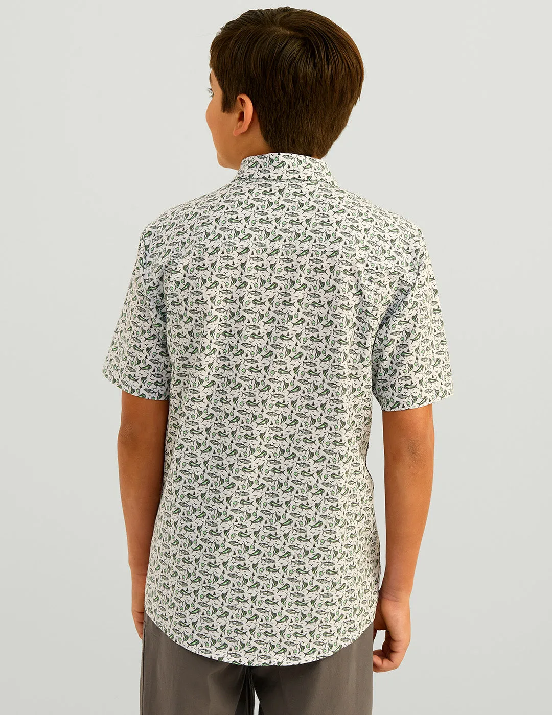 Kids Kona Printed Short Sleeve Button-Down