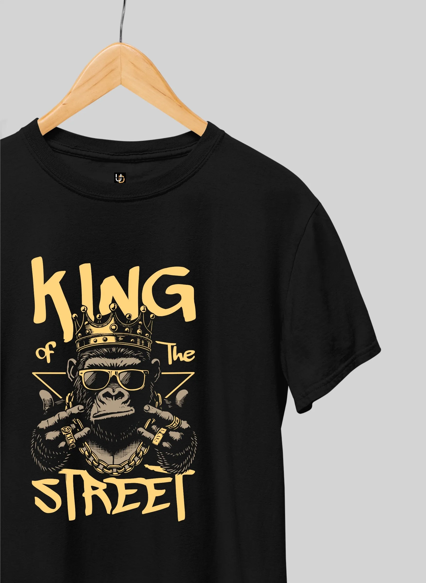 King of the Street Black Half Sleeve T-Shirt