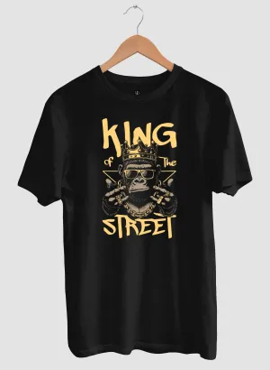 King of the Street Black Half Sleeve T-Shirt