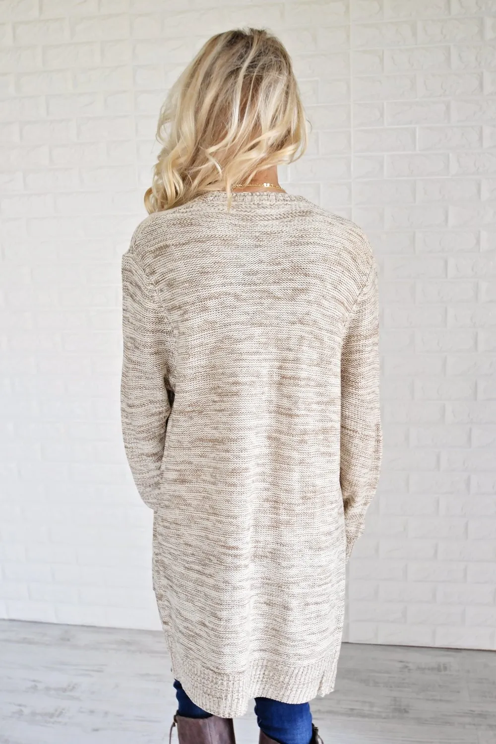 Knit Cardigan ~ Cream & Mocha