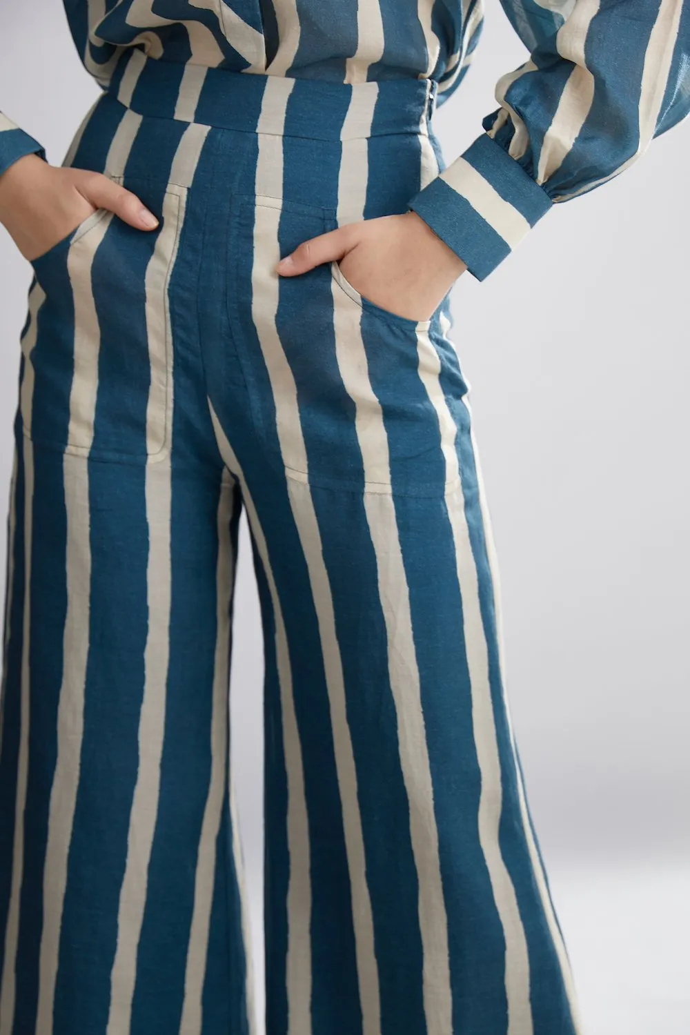 Koai   I   Teal And Cream Stripe Pants