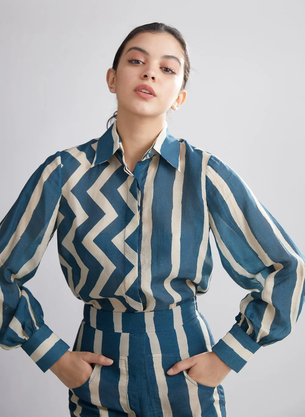 Koai   I   Teal And Cream Stripe Pants